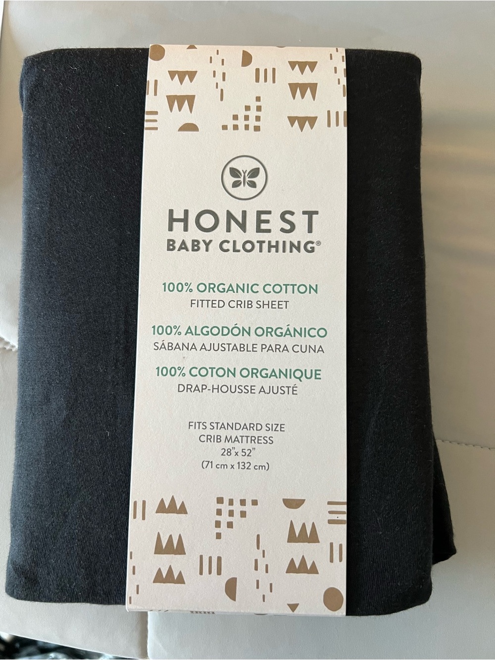 The Honest Company Black Fitted Crib Sheet